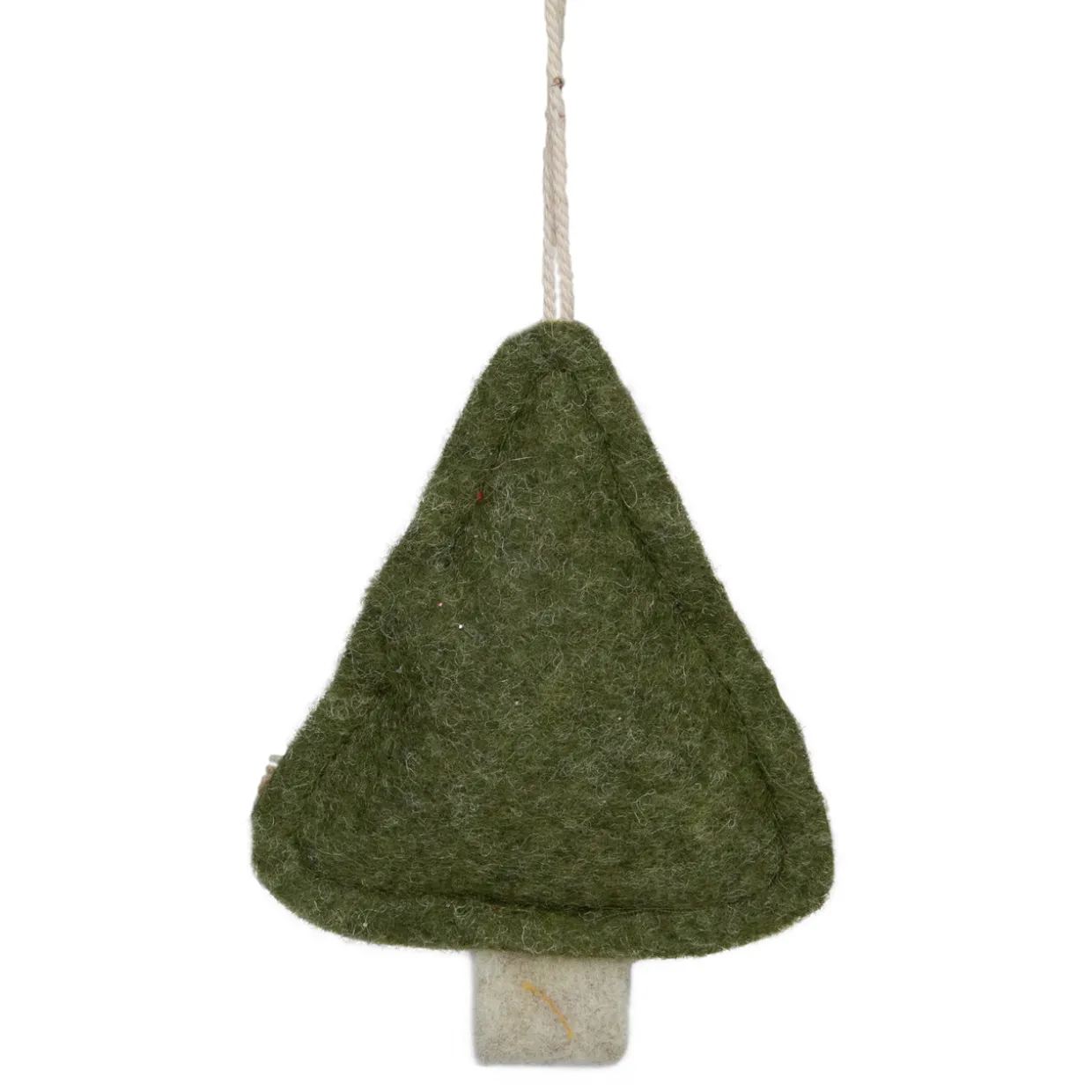4.5" Green Tree Shaped Plush Christmas Ornament