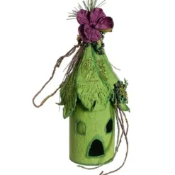 8.5" Green Whimsical Birdhouse Christmas Ornament