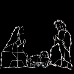 25.5" Holy Family Nativity Scene Lighted Outdoor Christmas Decor