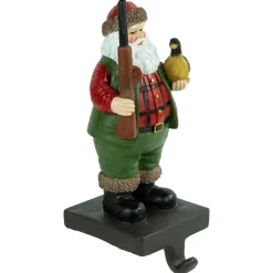 8.5" Hunter Santa with Duck Christmas Stocking Holder