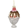 4.5" Ice Cream Sundae Beaded Glass Christmas Ornament