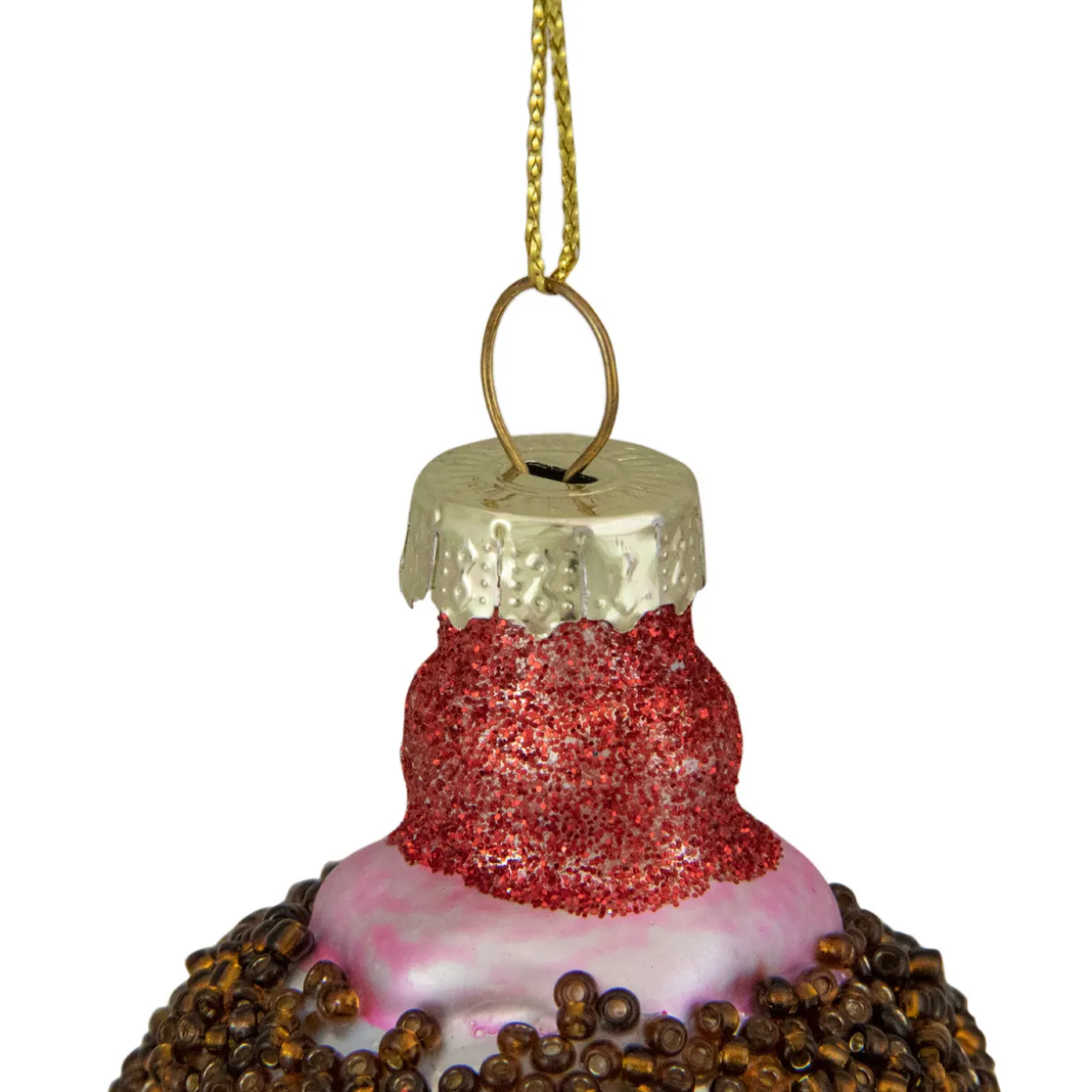 4.5" Ice Cream Sundae Beaded Glass Christmas Ornament