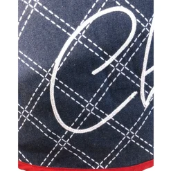 48 inch Blue Plaid Denim Embroidered Merry Christmas Holiday Tree Skirt