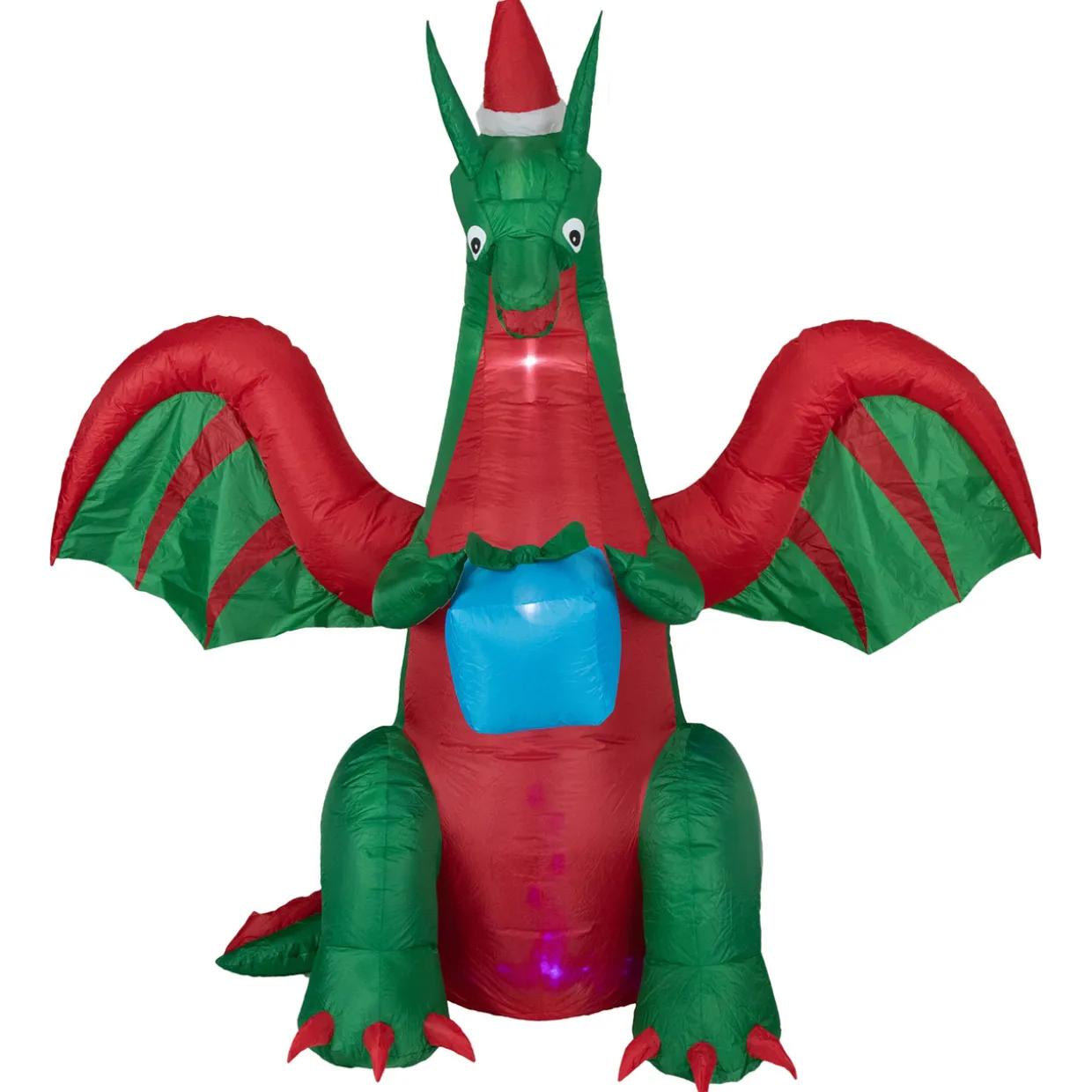6' Inflatable LED Lighted Dragon with Gift Outdoor Christmas Decoration