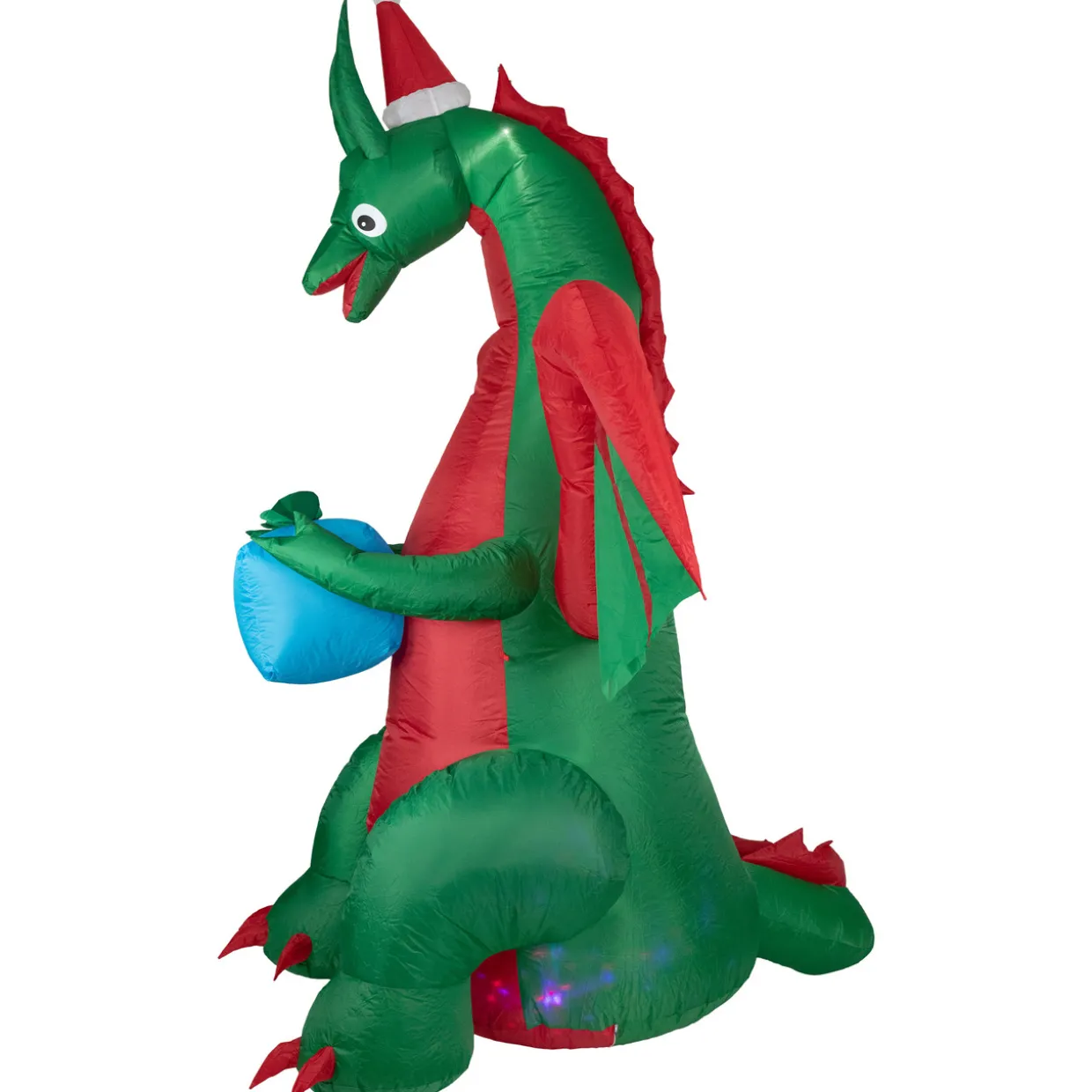 6' Inflatable LED Lighted Dragon with Gift Outdoor Christmas Decoration