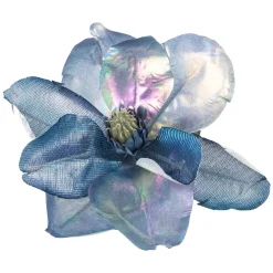 7" Iridescent Blue Artificial Magnolia Clip-On Christmas Ornament
