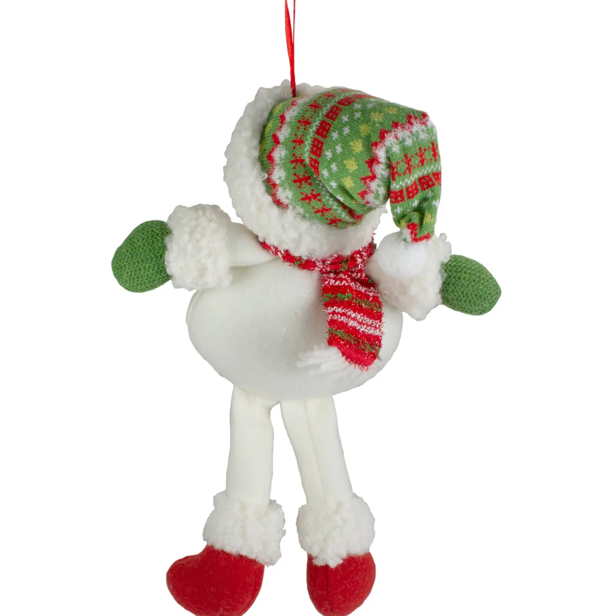 13" Jolly Smiling Plush Snowman Hanging Christmas Ornament