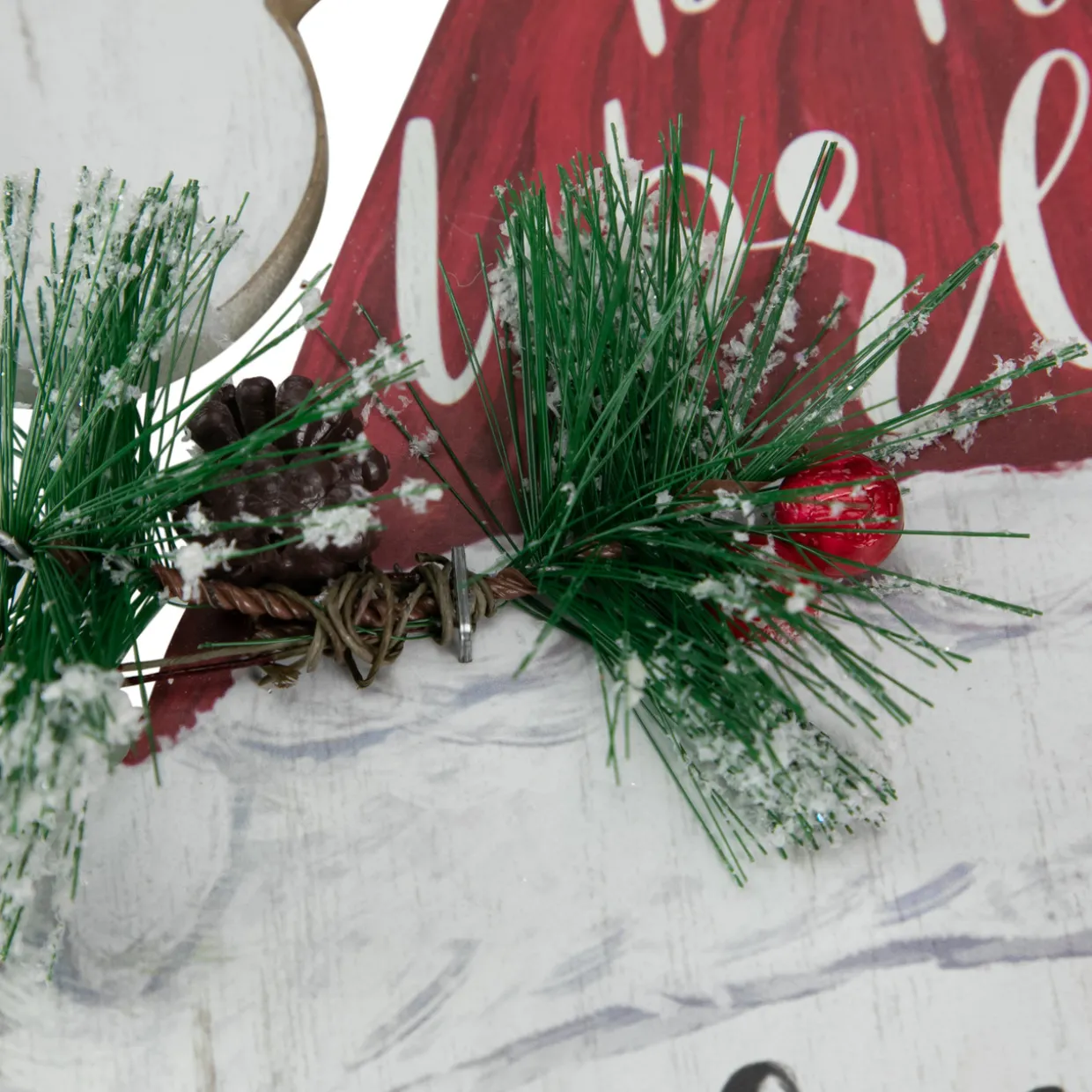 16.5" Joy to the World Snowman in Santa Hat Christmas Wall Decoration