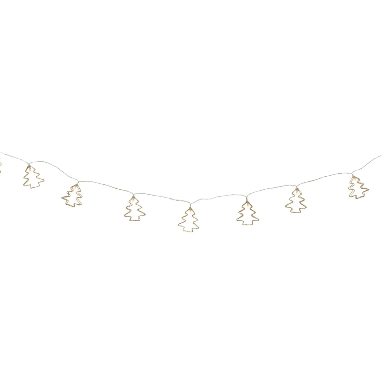 4' LED Lighted B/O Gold Wire Mini Tree Christmas Garland - Warm White Lights