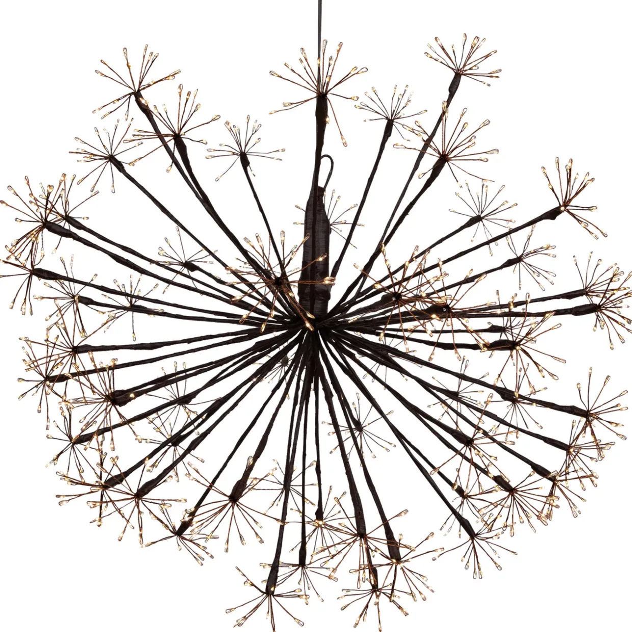 20" LED Lighted Brown Christmas Ball Decoration, Warm White Lights