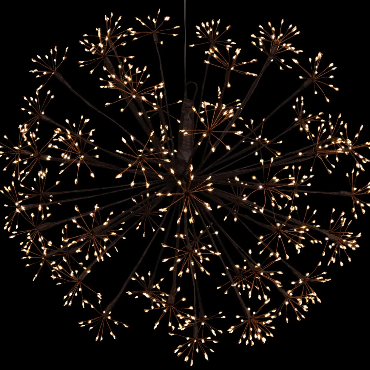 20" LED Lighted Brown Christmas Ball Decoration, Warm White Lights