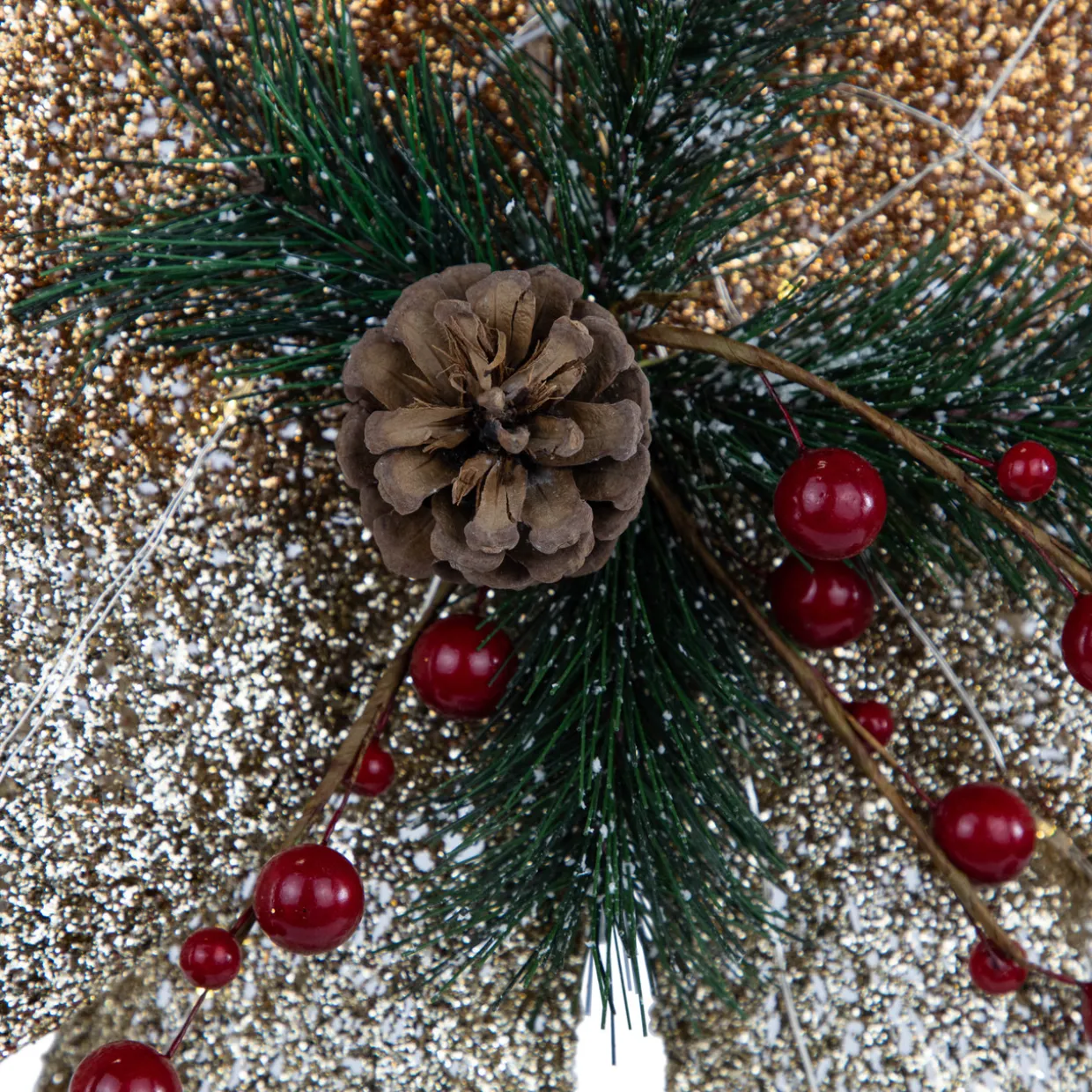 23" LED Lighted Champagne Gold Ombre Mesh Bow Christmas Decoration