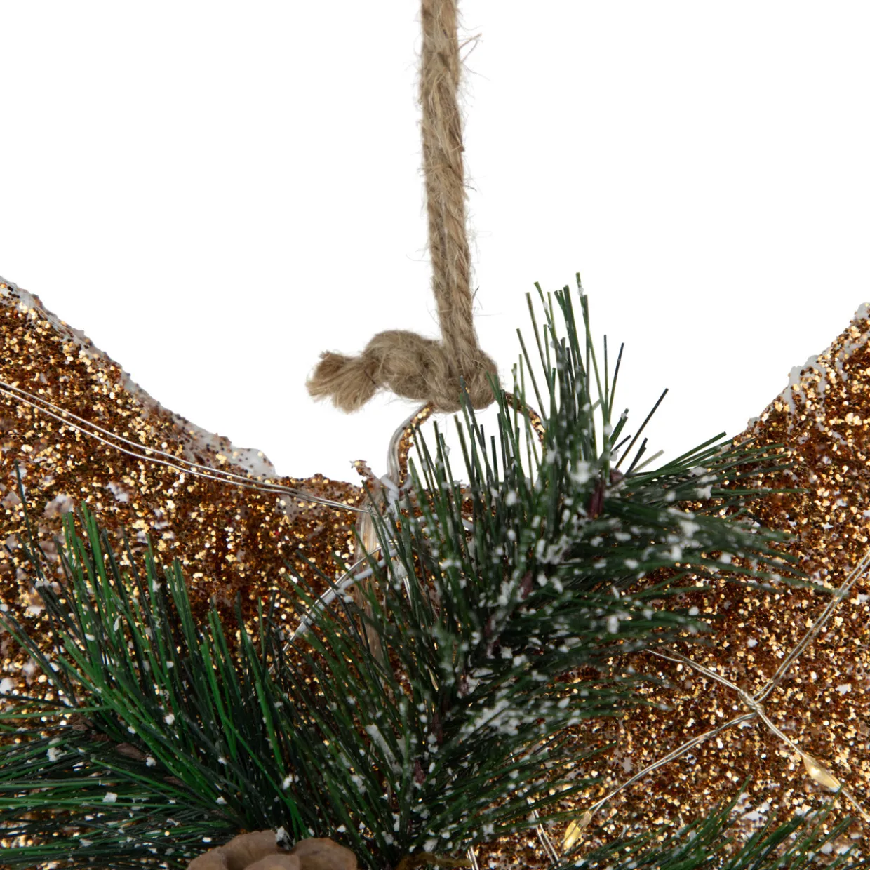 23" LED Lighted Champagne Gold Ombre Mesh Bow Christmas Decoration