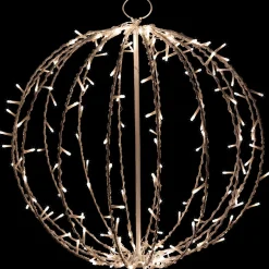 23" LED Lighted Christmas Hanging Sphere Decoration – Warm White Lights