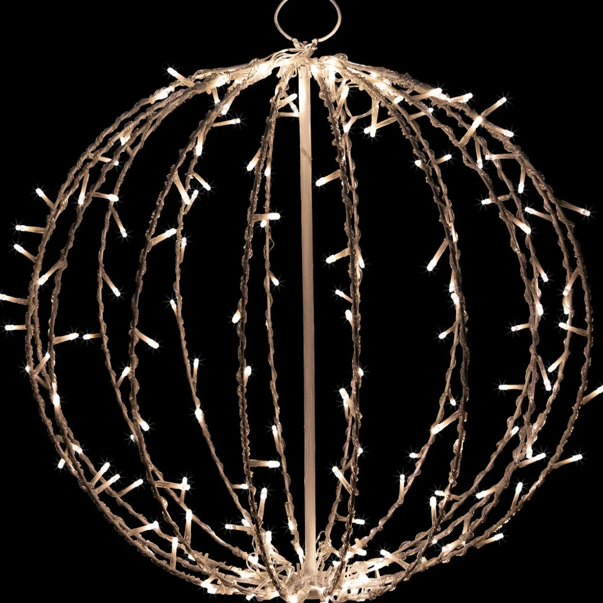 23" LED Lighted Christmas Hanging Sphere Decoration – Warm White Lights