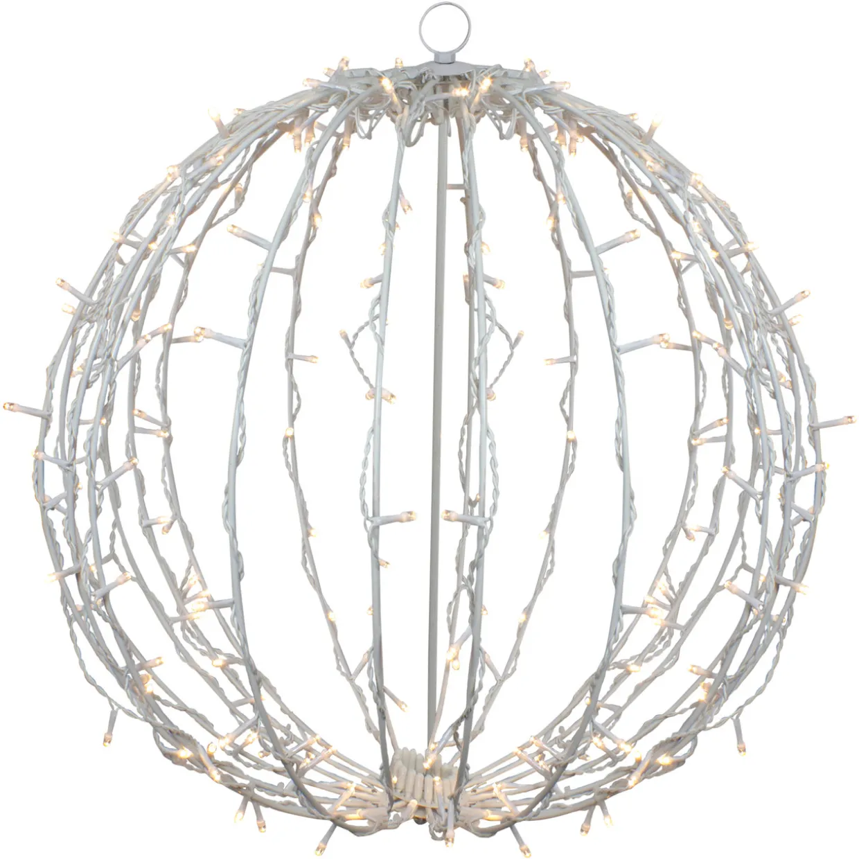 23" LED Lighted Christmas Hanging Sphere Decoration – Warm White Lights