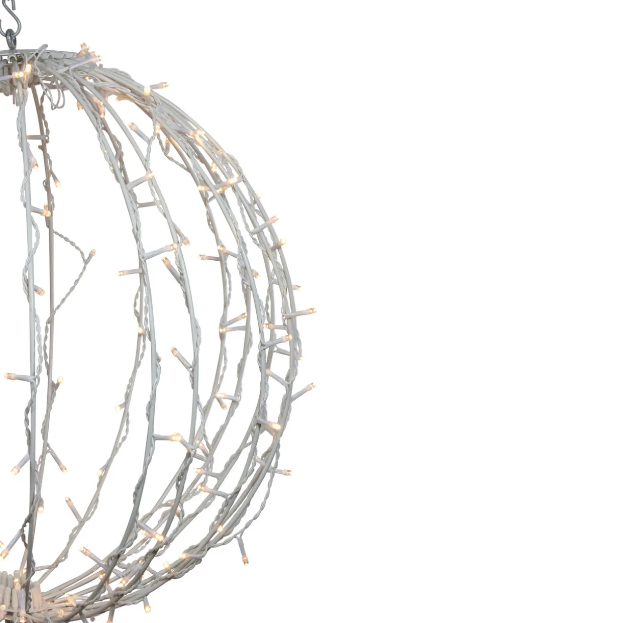 23" LED Lighted Christmas Hanging Sphere Decoration – Warm White Lights