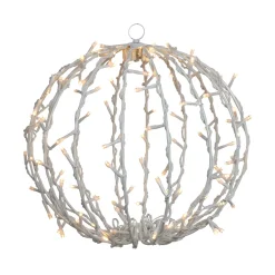 13" LED Lighted Christmas Hanging Ball Decoration – Warm White Lights