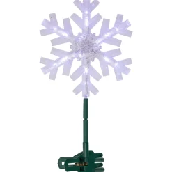 14.75" LED Lighted Clip-On Snowflake Christmas Tree Topper, White Lights