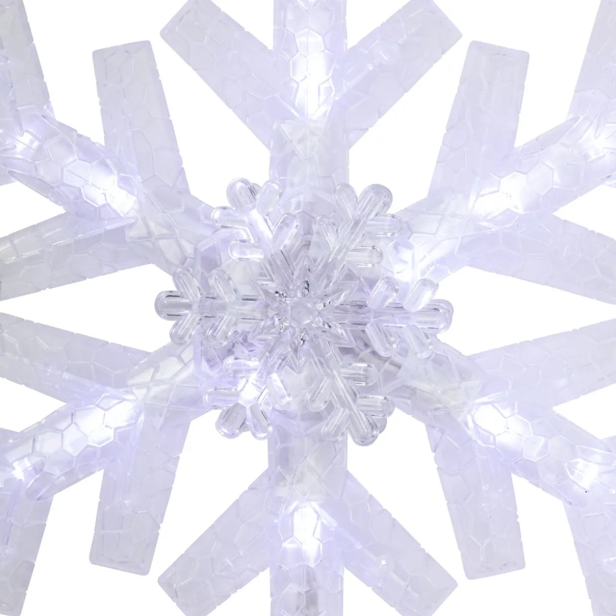14.75" LED Lighted Clip-On Snowflake Christmas Tree Topper, White Lights