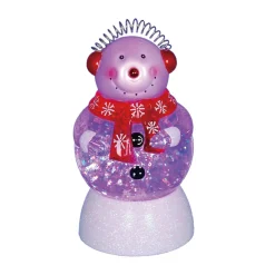 7.5" LED Lighted Color-Changing Snowman with Ear Muffs Snow Globe Christmas Figure