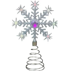 11" LED Lighted Coloring Changing Twinkling Snowflake Christmas Tree Topper