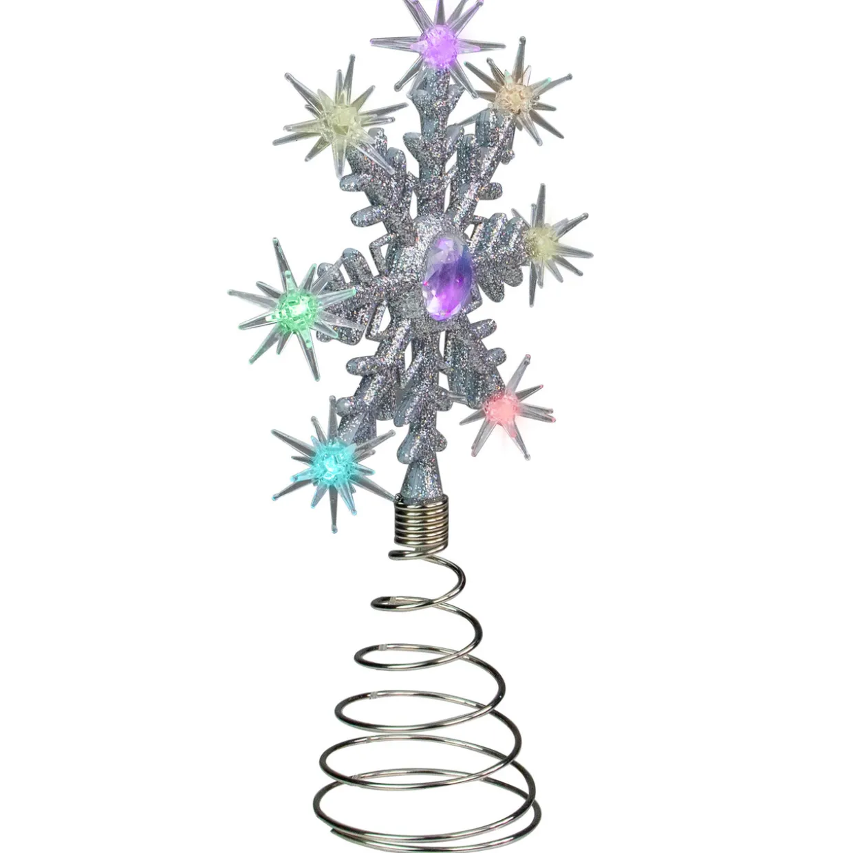 11" LED Lighted Coloring Changing Twinkling Snowflake Christmas Tree Topper