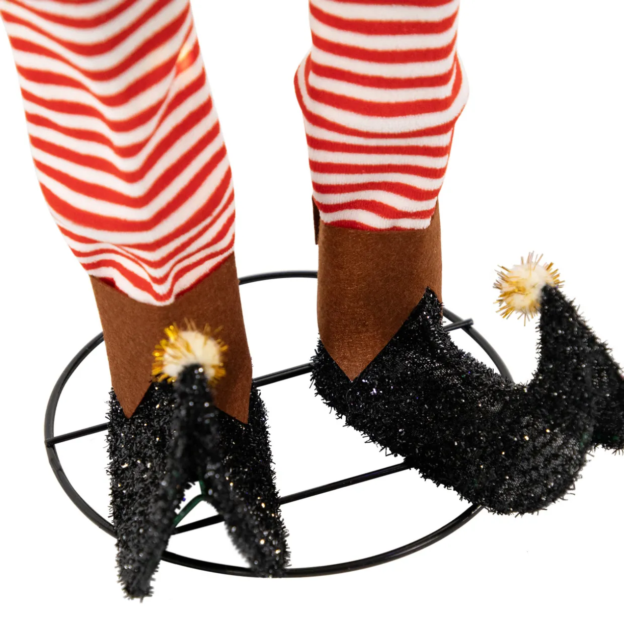 34.25" LED Lighted Elf Holding Christmas Lights Outdoor Yard Decoration