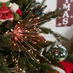 20" LED Lighted Firework Silver Branch Christmas Decoration - Red Lights