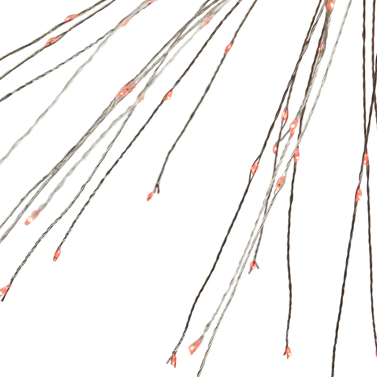 20" LED Lighted Firework Silver Branch Christmas Decoration - Red Lights