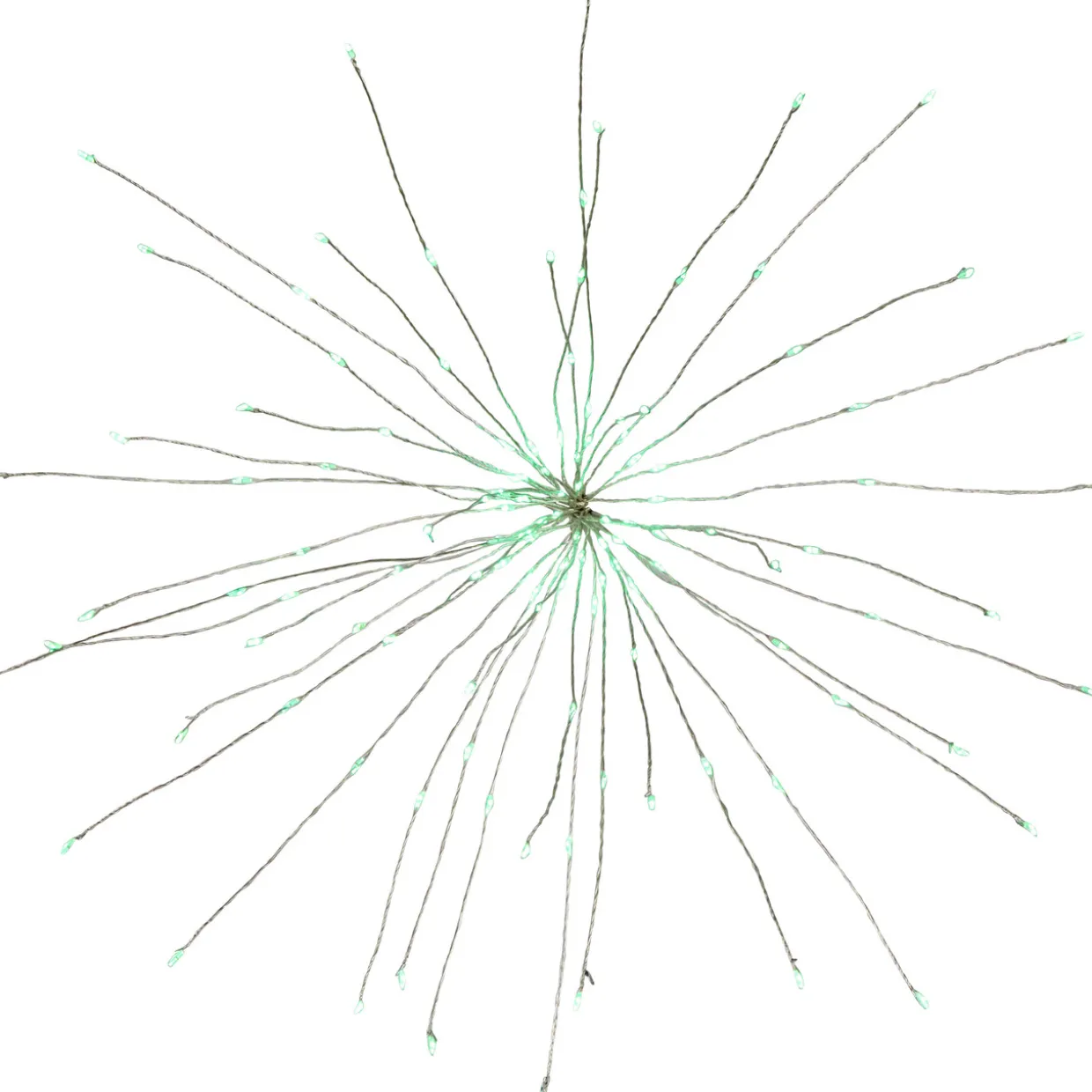 20" LED Lighted Firework Silver Branch Christmas Decoration - Green Lights