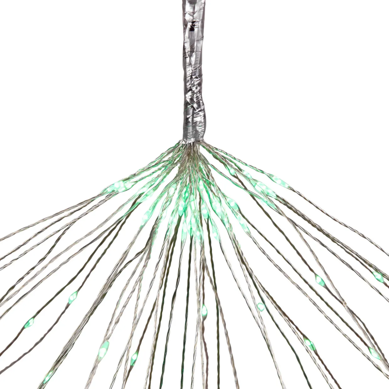 20" LED Lighted Firework Silver Branch Christmas Decoration - Green Lights