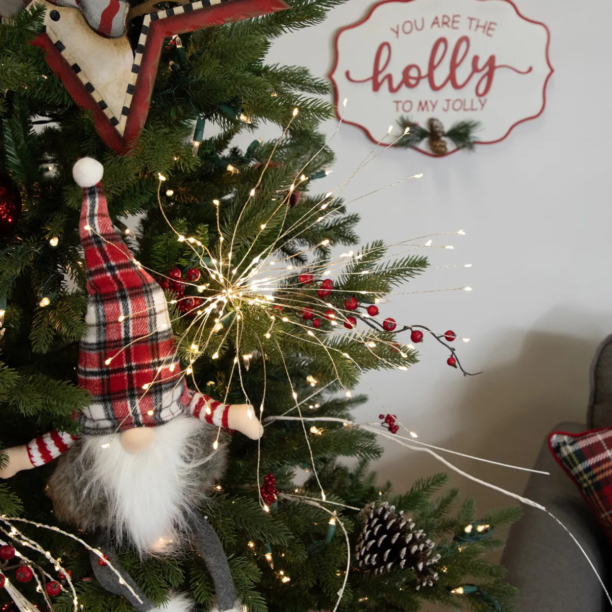 20" LED Lighted Firework Silver Branch Christmas Decoration - Warm White Lights