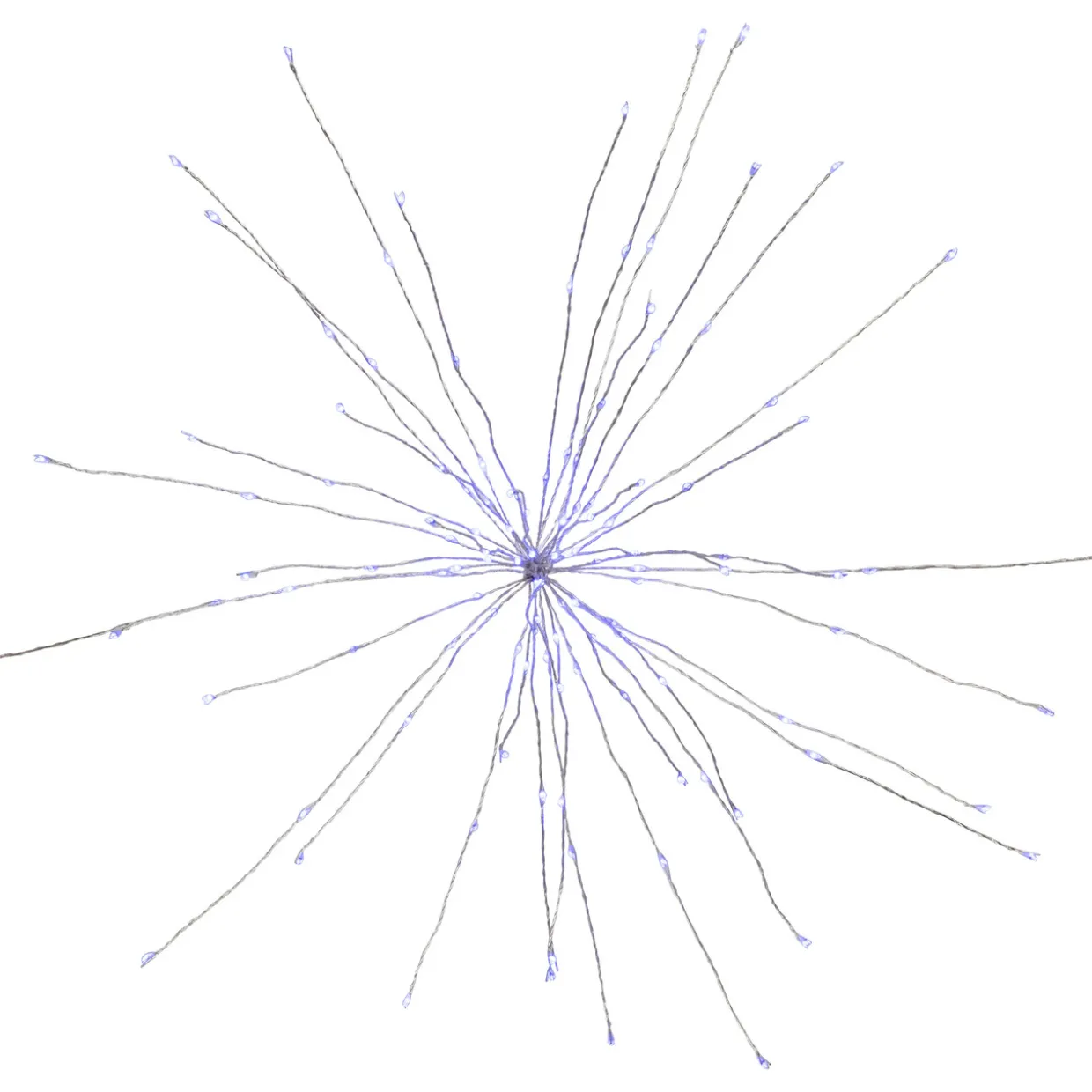 20" LED Lighted Firework Silver Branch Christmas Decoration - Blue Lights