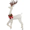 60" LED Lighted Glitter Reindeer with Red Bow Outdoor Christmas Decoration