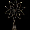 12" LED Lighted Glittered Gold Star Christmas Tree Topper, Warm White Lights
