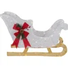 30.25" LED Lighted Glittery White Sleigh Outdoor Christmas Decoration