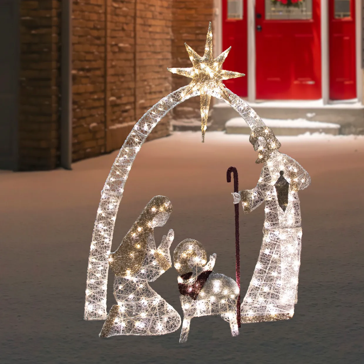 41" LED Lighted Holy Family Nativity Scene Outdoor Christmas Decoration