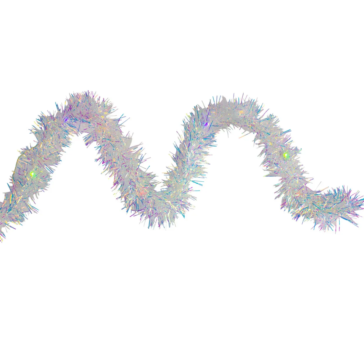 9.25' LED Lighted Iridescent Tinsel Christmas Garland, Multi-Color Lights