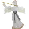 36" LED Lighted Lace Angel with Flute Outdoor Christmas Decoration