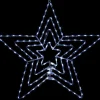 24" LED Lighted Layered Stars 8 Function Christmas Window Silhouette