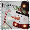 12" LED Lighted 'Merry' Snowman Christmas Canvas Wall Art