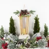 18" LED Lighted Natural and White Storm Lantern Christmas Decoration