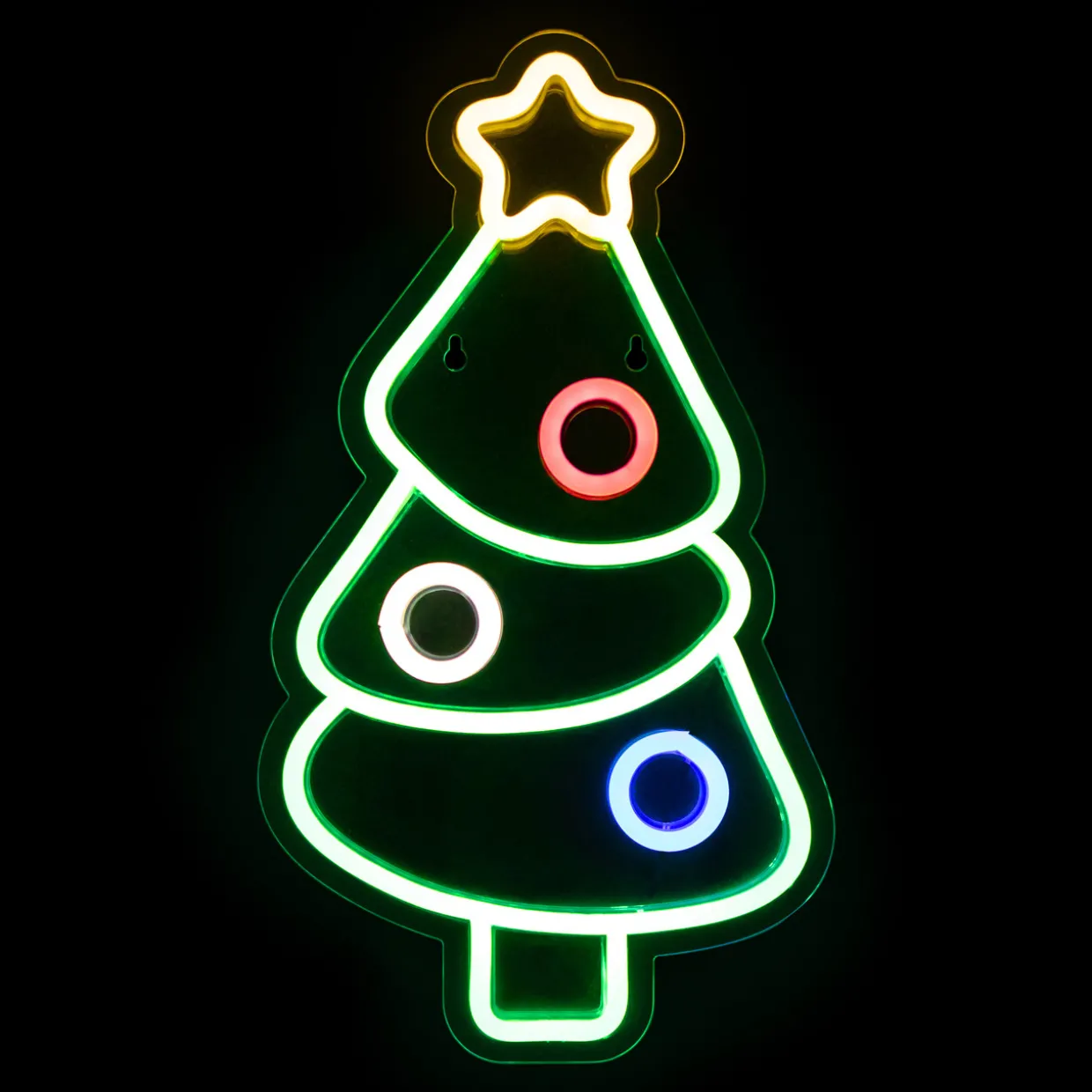15" LED Lighted Neon Style Christmas Tree Window Silhouette