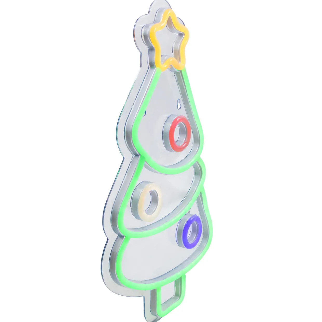 15" LED Lighted Neon Style Christmas Tree Window Silhouette