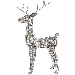 45.5" LED Lighted Rattan Deer Outdoor Christmas Decoration