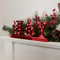 6.5" LED Lighted Red 'Joy' Christmas Marquee Sign