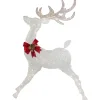 56" LED Lighted Reindeer with Glitter Bow Outdoor Christmas Decoration