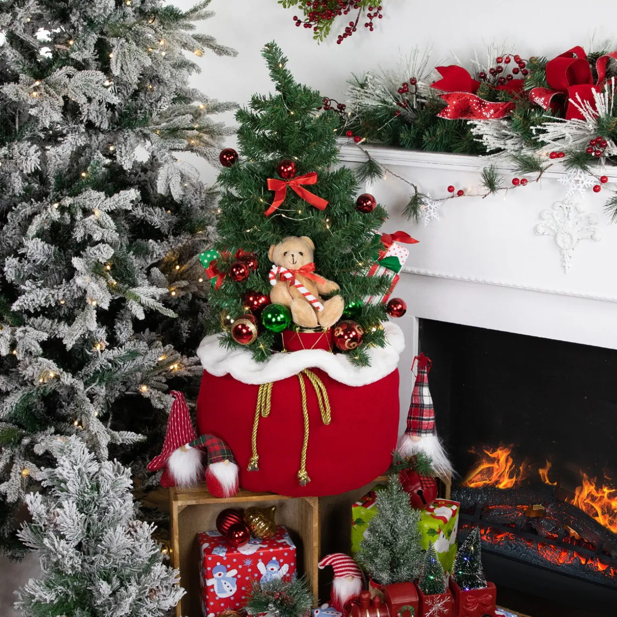 32" LED Lighted Santa's Christmas Gift Sack Decoration