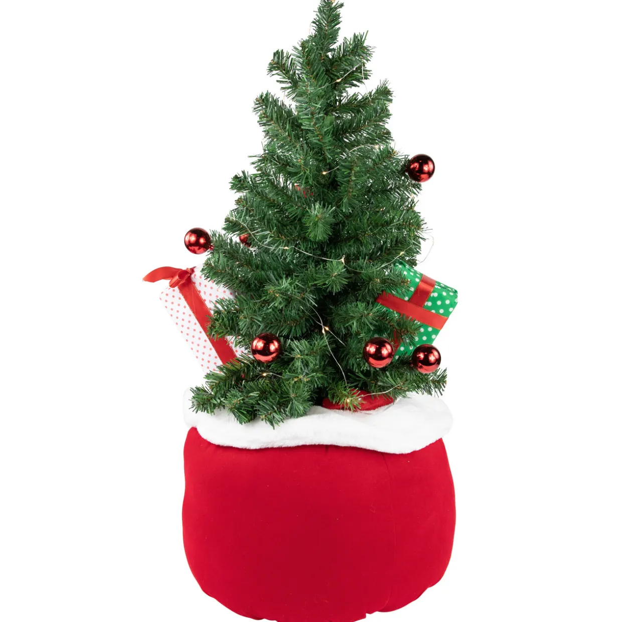 32" LED Lighted Santa's Christmas Gift Sack Decoration